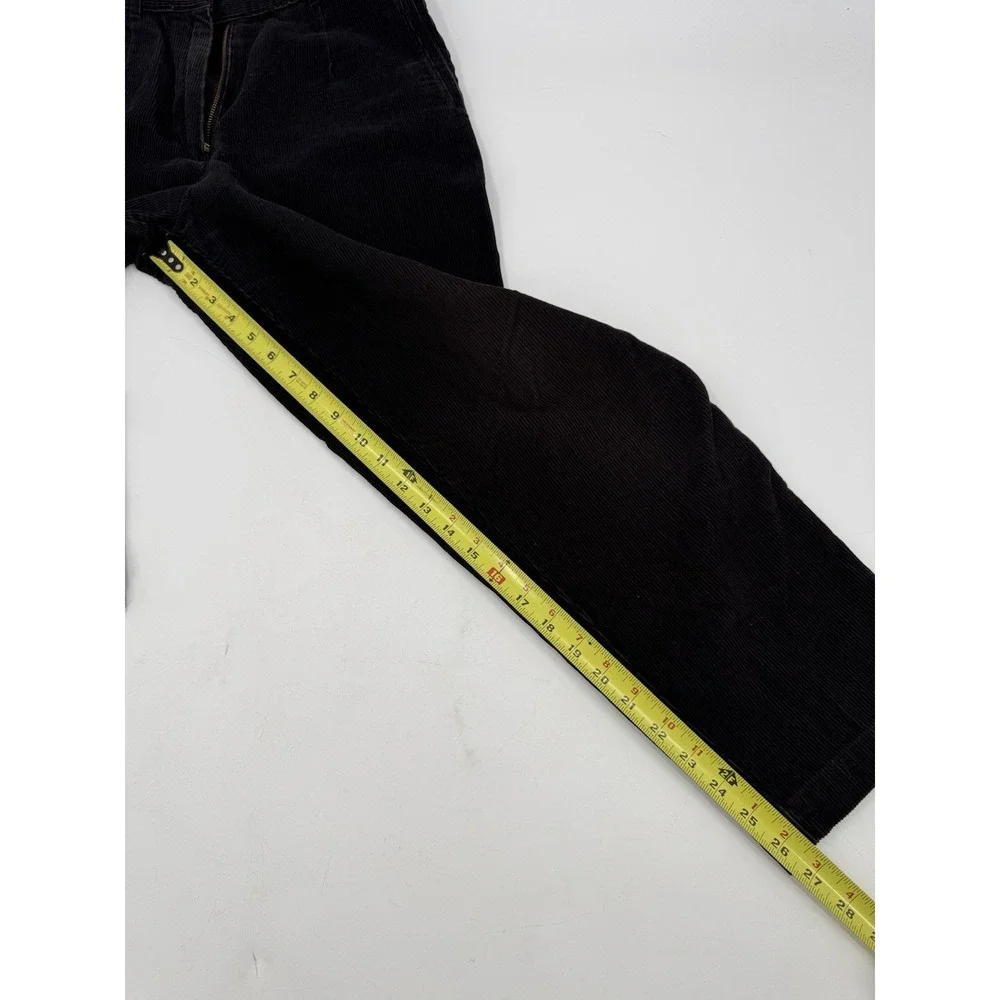 Vintage L.L. Bean Corduroy Pants Womens‎ Size 12 P Petite Black Distressed 90s